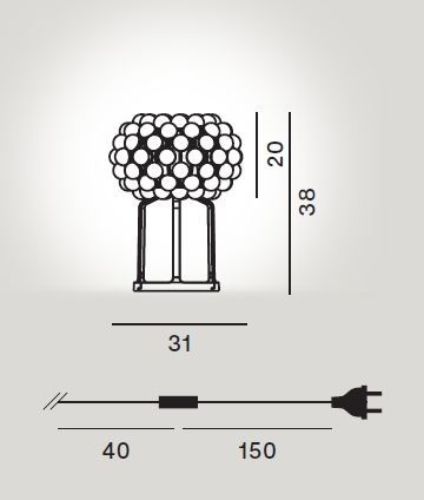 Foscarini Caboche Plus Kantenlampe H: 36cm - Transparent