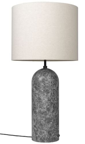 GUBI Gravity Floor Lamp XL Low H: 120 cm - Grey Marble/Canvas