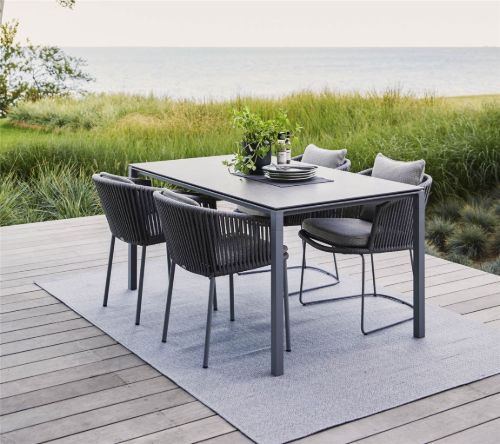 Cane-line Outdoor Pure Gartentisch 150x90 cm - Lavagrau/Basaltgraue Keramik