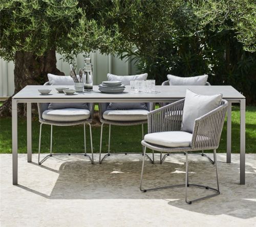 Cane-line Outdoor Pure Tischuntergestell 200x100 cm - Hellgrau/Basaltgraue Keramik
