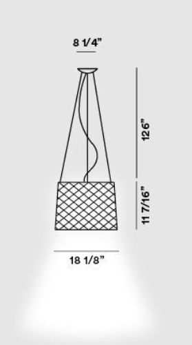 Foscarini Twiggy Grid Pendel LED Ø: 46cm - Karmin
