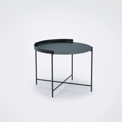 HOUE EDGE Tray Table Ø: 62 cm - Pine Green/Black