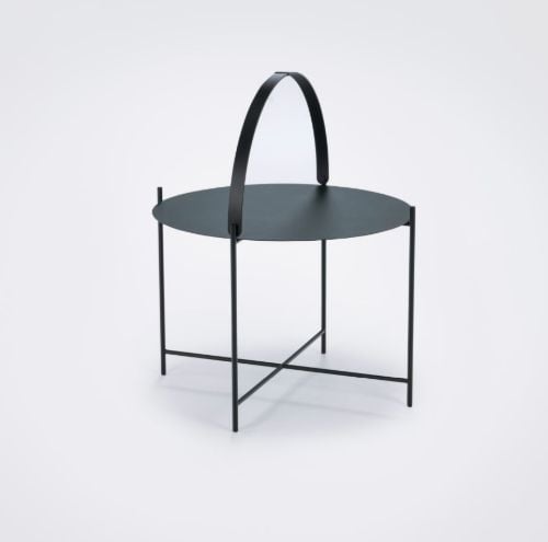 HOUE EDGE Tabletttisch Ø: 62 cm – Kieferngrün/Schwarz