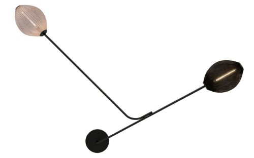 GUBI Satellite Wandleuchte H: 119 cm - Cremeweiß/Schwarz