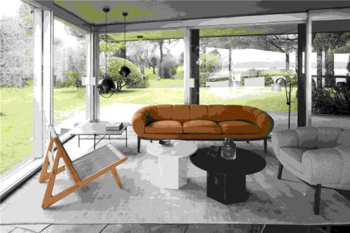 GUBI Epic Couchtisch Ø: 80 cm – Erdroter Stahl