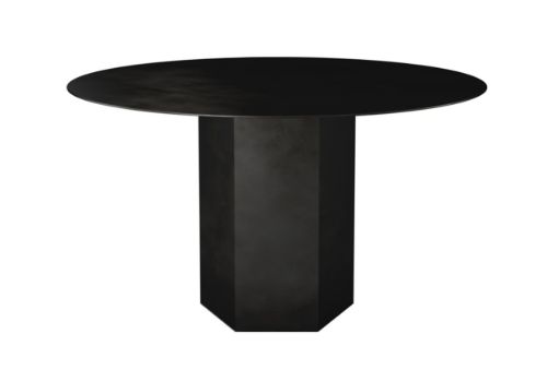 GUBI Epic Dining Table Ø: 130 cm - Midnight Black Steel