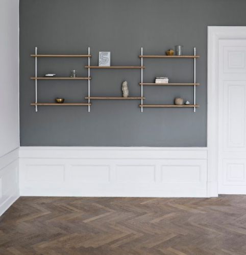 Moebe Wandregal-Sets 85 x 239 cm – Eiche/Weiß