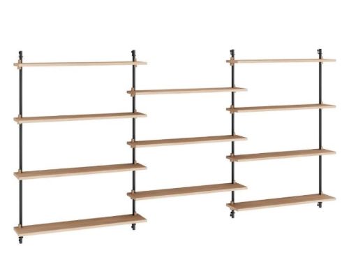 Moebe Wall Shelving Sets 115x239 cm - Oak/Black