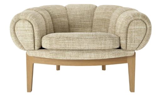 GUBI Croissant Lounge Chair SH: 46 cm - Oak / Dedar Smila