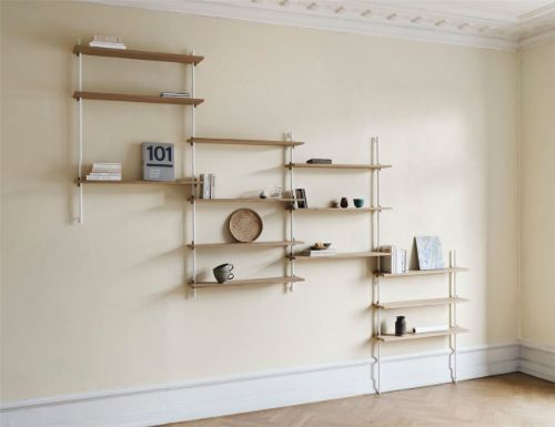 Moebe Wandregal-Sets 85 x 316 cm – Eiche/Weiß
