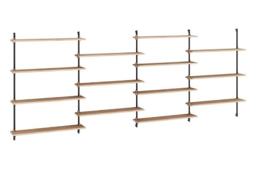 Moebe Wall Shelving Sets 115x316 cm - Oak/Black