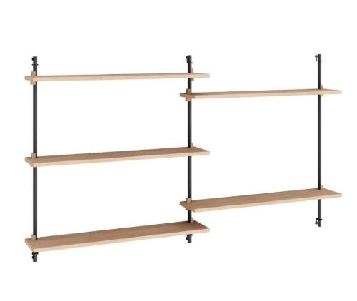 Moebe Wall Shelving Sets 85x162 cm - Oak/Black