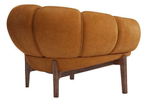 GUBI Croissant Lounge Chair SH: 46 cm – Walnuss / Chamois Cuoio