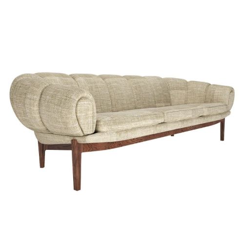 GUBI Croissant Sofa SH: 46 cm - Walnuss / Dedar Smila