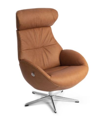 Conform Globe Lænestol SH: 42cm - Cognac Læder/Alu (Lædergruppe 56/2547-64)