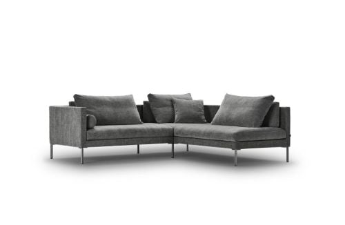 Juul 701 Hjørnesofa 230x220 cm - Amdal 180/Børstet Rustfrit Stål