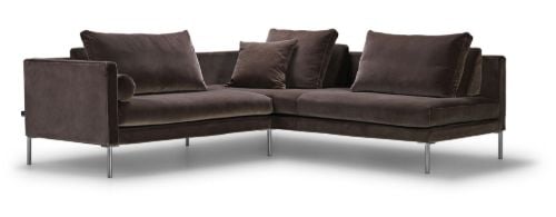 Juul 701 Hjørnesofa 230x220 cm - Peach 21/Børstet Rustfrit Stål