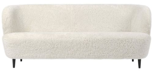 GUBI Stay Sofa Fully Upholstered SH: 40 cm - Black Stained Oak/Off White