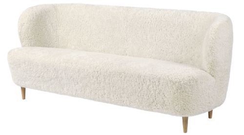 GUBI Stay Sofa Vollgepolstert SH: 40 cm – Eiche Halbmatt/Gebrochenes Weiß