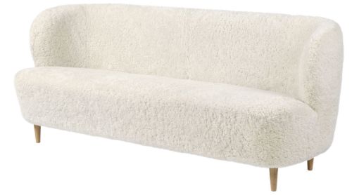 GUBI Stay Sofa Vollgepolstert SH: 40 cm – Eiche Halbmatt/Mondlicht