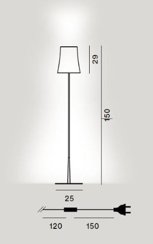 Foscarini Birdie Easy Stehleuchte H: 150 cm – Salbeigrün