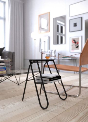 FROST BUKTO Trittleiter klein H: 46,5 cm – Mattschwarz