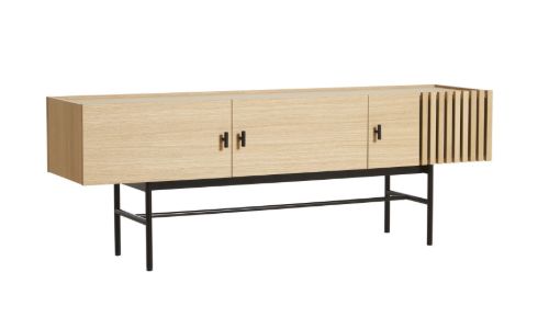 Woud Array Low Beistelltisch L: 150 cm – Weiß pigmentierte/lackierte Eiche