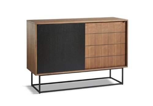 Woud Virka Beistelltisch hoch 82 x 120 cm – Walnuss / Schwarz