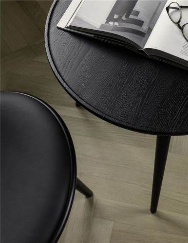 Mater Accent Beistelltisch Groß Ø: 60 cm - Schwarz lackierte Eiche
