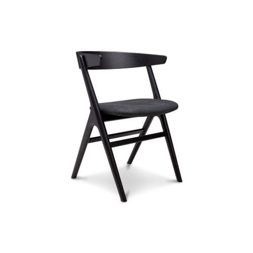 Sibast Furniture No 9 Dining Chair SH: 45 - Black Oak / Dunes Leather Anthrazite
