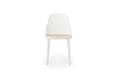 Normann Copenhagen Allez Stuhl PP Outdoor SH: 45,5 cm – Weiß / Sitz aus geformtem Korbgeflecht