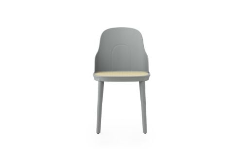 Normann Copenhagen Allez Stuhl PP Outdoor SH: 45,5 cm – Grau / Sitzfläche aus geformtem Korbgeflecht