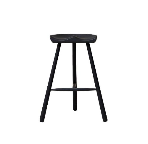 Form & Refine Shoemaker Chair No. 68 SH: 65 cm - Black Painted Beech