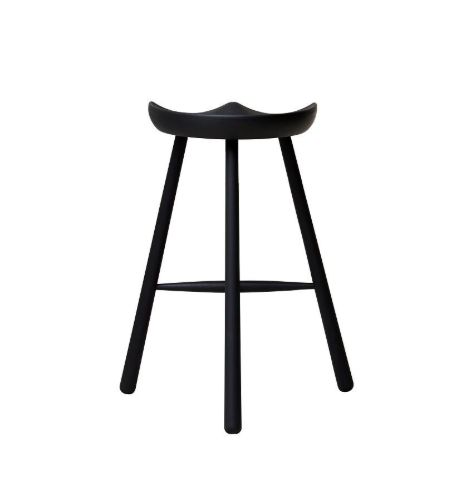 Form & Refine Shoemaker Stuhl Nr. 68 SH: 65 cm – Schwarz lackierte Buche