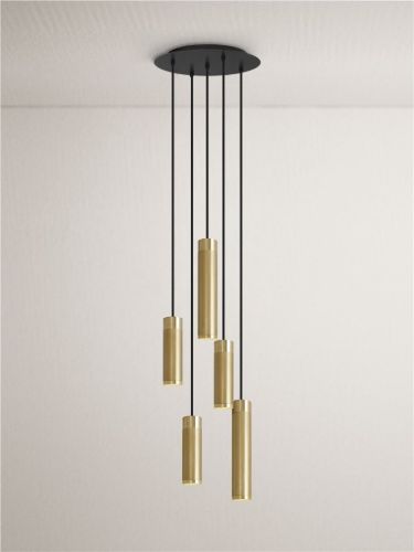 Thorup Copenhagen Patrone Pendelleuchte Cluster 5-flammig Ø: 33 cm – Messing