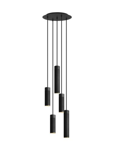 Thorup Copenhagen Patrone Pendant Cluster 5-Light  Ø: 33 cm - Sortbruneret Messing