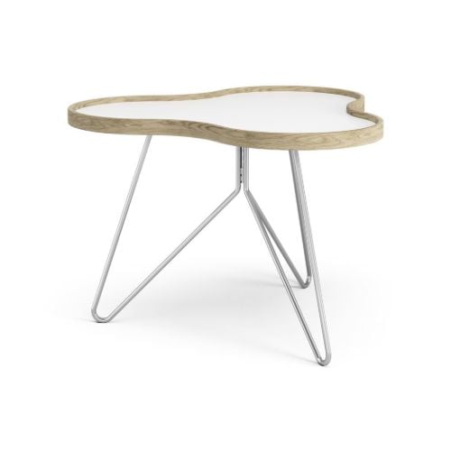 Swedese Flower Couchtisch 66x62x45 cm - Eiche/Weißes Laminat/Chrom