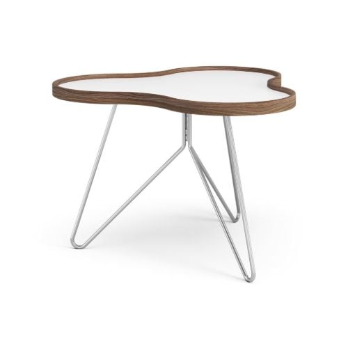 Swedese Flower Couchtisch 66 x 62 x 45 cm – Walnuss/weißes Laminat/Chrom