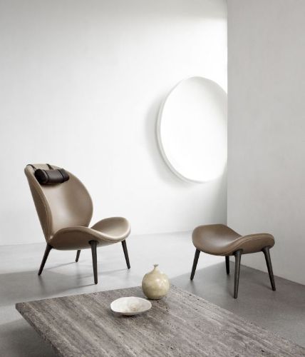 Vipp 468 Lodge Nackenstütze für Lodge Lounge Chair L: 40,5 cm – Dunkles Leder