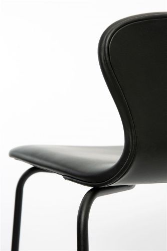Bruunmunch PLAYchair Bar LowBack Vollgepolstert SH: 75 cm – Schwarz/Schwarzes Hero-Leder