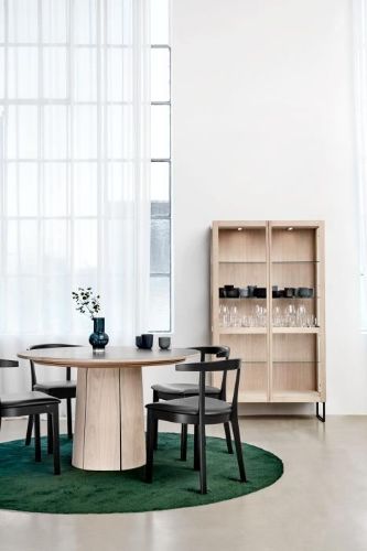 Skovby SM452 Vitrine 100x162 cm - Weiß geölte Eiche / Cremeweiß