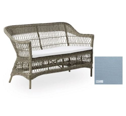 Sika-Design Charlot 2 Pers. Sofa L: 134 cm - Antique Grey/A672 Tempotest Michelangelo Light Blue