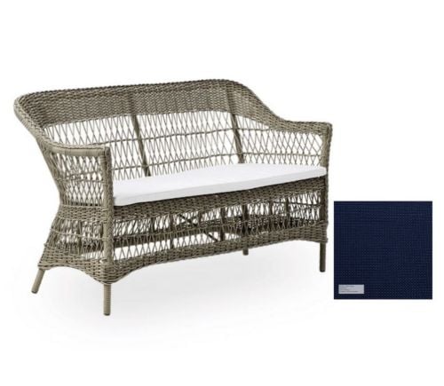 Sika-Design Charlot 2 Pers. Sofa L: 134 cm - Antique Grey/A673 Tempotest Michelangelo Dark Blue
