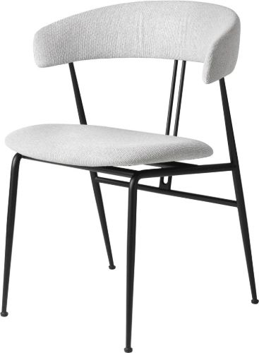 GUBI Violin Dining Chair Fully Upholstered Tempt SH: 45 cm - Black Matt / 60152