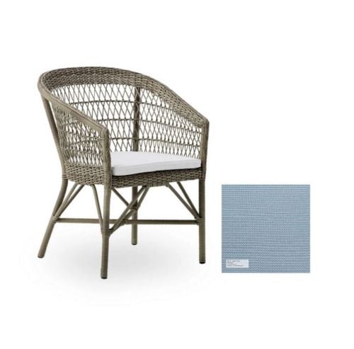 Sika-Design Emma Havestol inkl. Hynde SH: 45 cm - A672 Tempotest Michelangelo Light Blue/Antique Grey