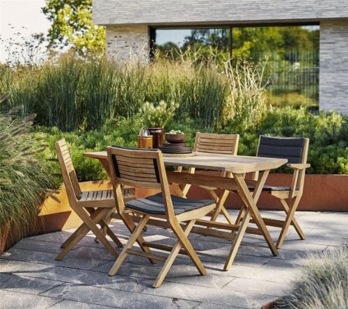 Cane-line Outdoor-Sitz- und Rückenkissen für Flip-Klappstuhl 47 x 58 cm – ausgewähltes PP, dunkelgrau