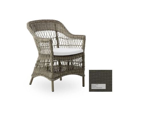 Sika-Design Charlot Exterior Havestol inkl. Hynde SH: 46 cm - Antique Grey/A675 Tempotest Michelangelo Taupe