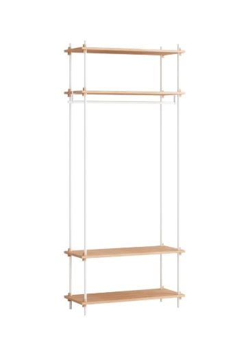 Moebe Shelving System Open Wardrobe 200 x 85 cm - Oak/White