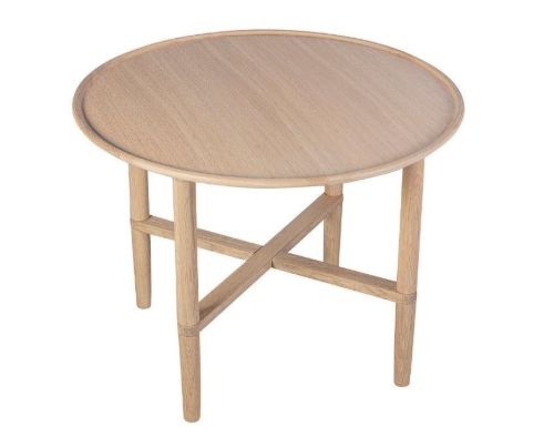 Haslev Opus Runder Couchtisch Ø: 90 cm – Weiß geölte Eiche