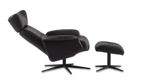 IMG Comfort Space 3800 Sessel Leder Prime SH: 45 cm – Schwarz/Gebürstetes Alu